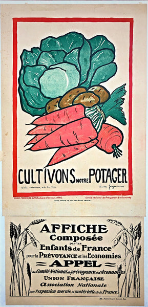 'Let's Grow Vegetables', First World War propaganda poster, France