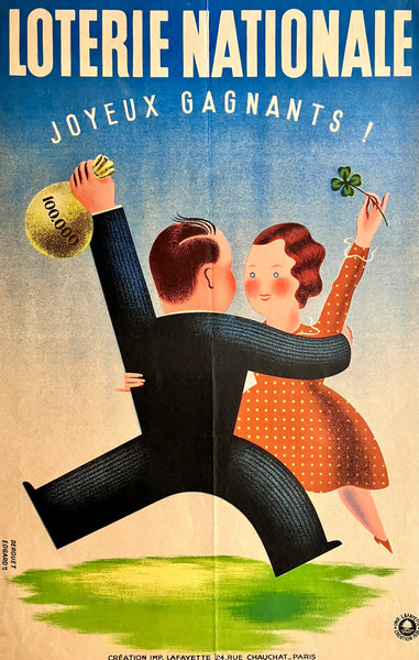 Loterie Nationale, Joyeux Gagnants, France, 1938