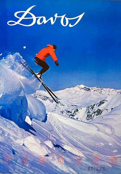 Davos skiing, Switzerland, 1970s