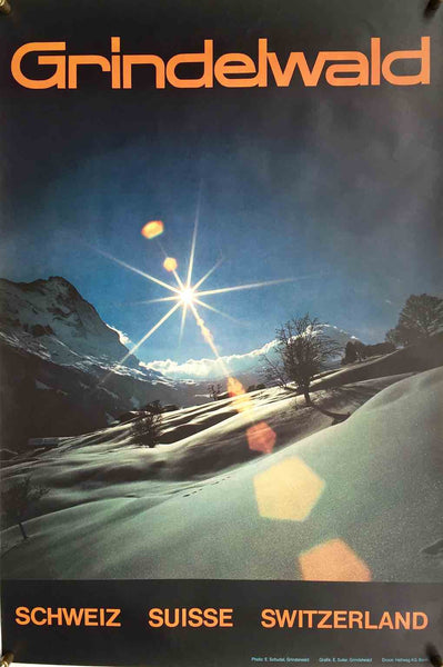 Grindelwald winter sun, Switzerland, c 1970