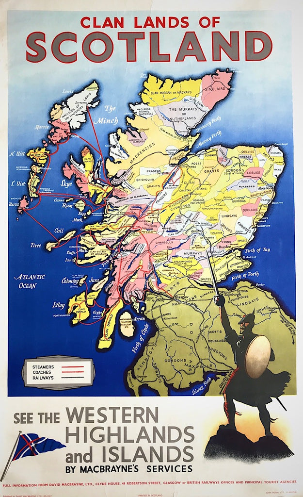 Clan Lands of Scotland Map, 1960s?