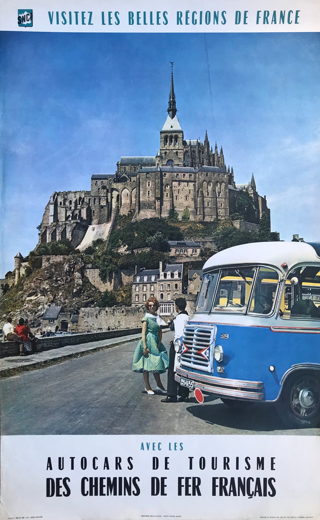 SNCF Coaches, Mont St Michel, France, 1962