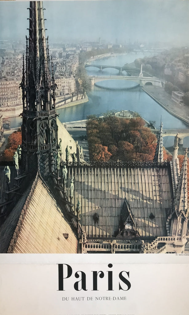 Paris from the roof of Notre-Dame Cathedral, France, 1950s